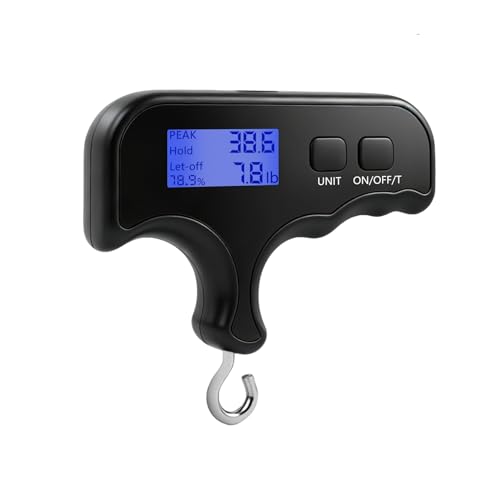 Archery Bow Scale 110Lbs High Accuracy Handheld Draw Weight Tester with Unit Conversion & Backlit LCD Digital Scale for Compound Bow Recurve Bow Hunting & Bow Tuning
