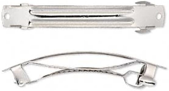 Barrette, 5 Nickel Plated Steel 76x9mm Hair Barrettes Just Add Embellishment