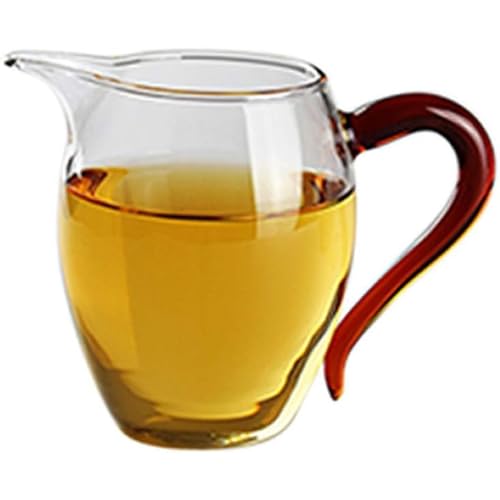 耐熱高ホウ素シリコンガラス公道杯カンフー茶器分茶器彩把長口公杯茶海グラス (レッド)