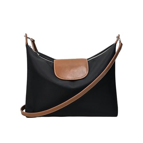 Nylon Hobo Bag for Women | Lightweight Crossbody Shoulder Purse, Large Capacity Tote with Leather Trim for Work & Travel