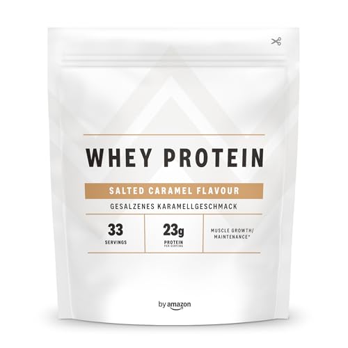 by Amazon - Nutrition Proteine Del Siero Del Latte, Gusto Caramello Salato, 33 Porzioni, 1 (Confezione Da 1), (precedentemente marchio AMFIT, stesso prodotto)