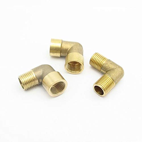 Codo de latón macizo de 90 grados con roscas macho hembra de 1/4 5