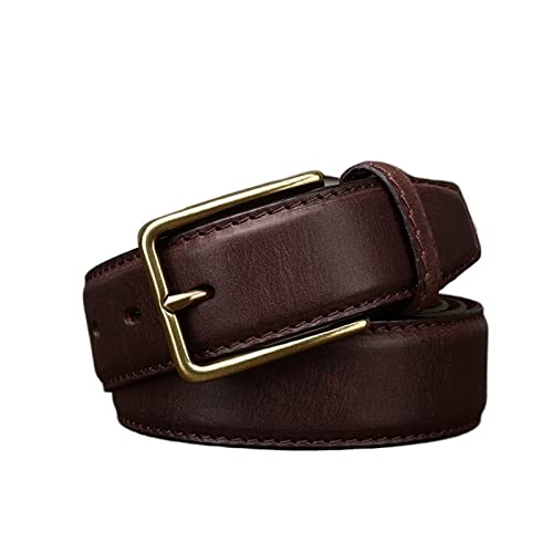 Cowhide Mens Belt Alloy Pin Buckle Leather Belt For Men