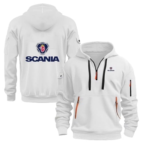 WZYRZ Herren Hoodie Tops Outdoor Hoody Für SCANIA Pullover Sweatshirts Langarm Activewear Halbreißverschluss Trainingsmantel Kapuzen Langarmjacke,G-m