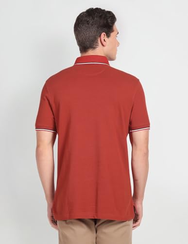 Image of Arrow Sport Men Regular fit Cotton Solid Short Sleeves Polo Shirt