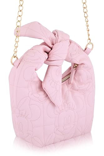 Disney Minnie Mouse Mini Hobo Handbag for Women | Small Quilted PU Shoulder Bag with Detachable Strap & Chain Detail | Minnie Purse, Crossbody Handbag, Lightweight Fashion Tote2