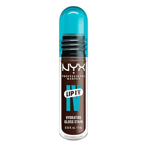 NYX PROFESSIONAL MAKEUP Lip IV Hydrating Glossy Lip Stain with 12HR Hydration - Espresso Soak (Brown)
