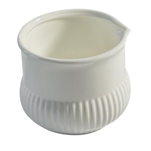 PRETYZOOM Porcelain Creamer Pitcher Small Milk Jug Lid Ceramic Pitcher for Coffee Tea Sauce Salad Dressing Honey Syrup Vintage Style Countertop Accessory