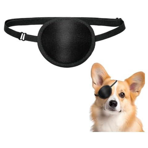 Dog Eye Patch Eye Patch Premium Dog Single Eyepatch Adjustable Soft Eyepatch Dogs Eye Covering for Small Medium Eye Injuries After Surgery Wounds Large Dogs Cats Cover