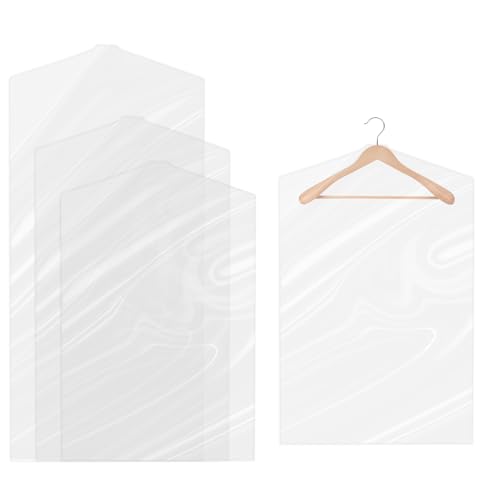 30 sacchi per abiti trasparenti, in plastica, impermeabili, per abiti, per camicie, copriabiti da armadio, 60 x 90 cm, 60 x 120 cm, 60 x 150 cm (Trasparente 12)