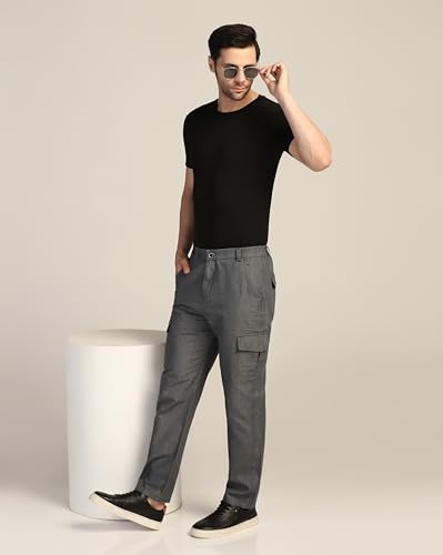Image of TAGDO Men's Straight Fit Cotton Cargo Jeans Pant (2040)