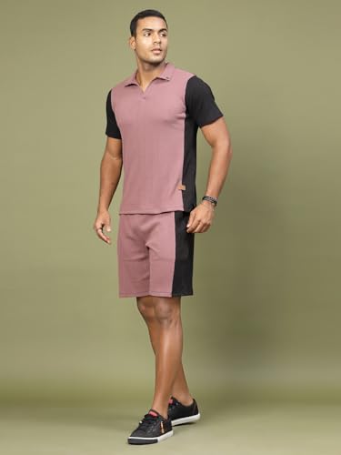 Image of Rigo Cotton Blend Waffle Knit Self Textured Co-Ord Set For Men's|Night Suit Set|Lounge-Wear Pajama Set|Night Wear, Beach Wear, Vacation Wear
