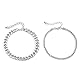 Clataly kubanische Fußkettchen Armbänder Doppelschicht Kristall Fußkettchen Strand Fuß Schmuck für Frauen und Mädchen (Silber)