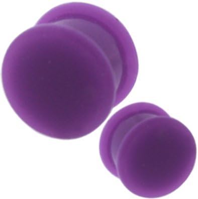 2 Pieces 8 6 4 2 0 00 Gauges Gauge 3mm 4mm 5mm 6mm 8mm 10mm 12mm 14mm 16mm 18mm 20mm 22mm 24mm 26mm 28mm 30mm plugs and tunnels silicone gauges for ears Stretcher fit double flare 1/2 9/16 5/8 11/16 3/4 7/8 15/16 inch Taper Expander Body Piercing Jewelry purple by MoDTanOiz