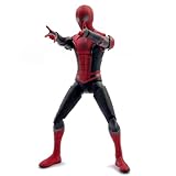 LonullyMege No Way HomeSpiderman Action Figures- 7 Inch All Joints Movable Exquisite Collection Model Gift (Red & Black)