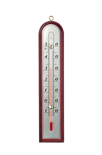Indoor-/Outdoor-Thermometer aus Holz 27 cm Luxury