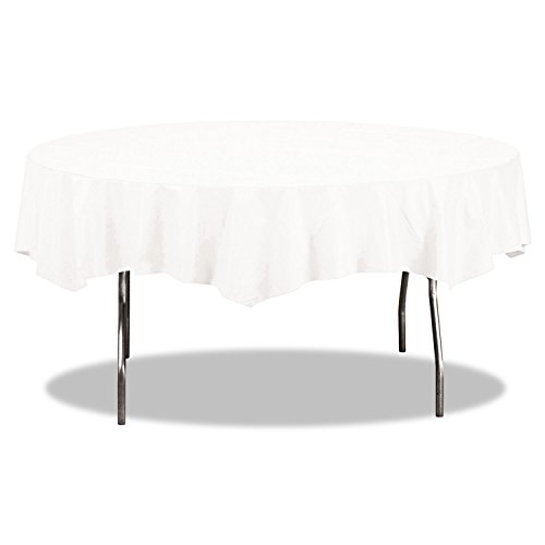 Nappe blanche en polytissue anti-tache et indéchirable pour table en bois