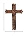 Wooden Cross 10 Inches Handmade Catholic Crucifix Wood Wall Cross Christians Spiritual Hanging Ornament Church Wall Decor For Home Office Living Room Long Hand Carved Ideal Christmas Gift for Women