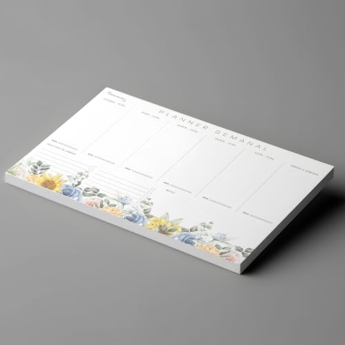 Planner Agenda Semanal Floral - 50 folhas - tamanho A4