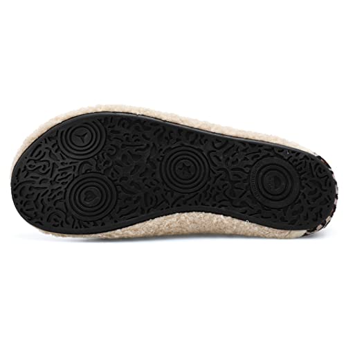 Scurtain Unisex Mens Womens Slippers Socks Artificial Woolen Slippers For Men Women With Non-Slip Rubber Sole Fitkicks Shoes For Women Bedroom Slippers Women Slip On Shoes Beige/Leopard 6-7 #TOP5