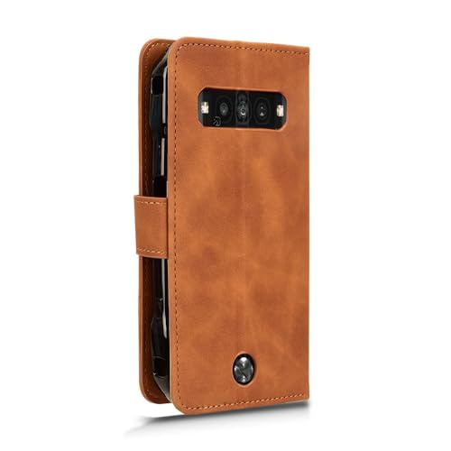 Étui en cuir PU Kyocera Torque G06 KYG03 protection premium robuste marron