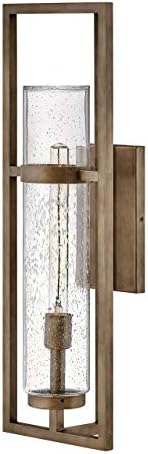 Hinkley Cordillera Large Wall Mount Outdoor Lantern, Aluminum, Clear Seedy Glass, Craftsman, Burnished Bronze Finish