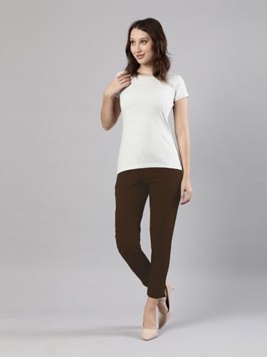 Image of Femmora Comfortable Fit Solid Straight Pant, Breathable Cotton Fabric with Side Zip Button Closure, for Women, Pack of 1