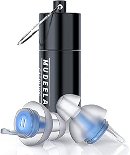Ear Plugs, High Fidelity Concerts Earplugs-Mudeela 3 Pair Noise Reduction Festival Earplugs, 23db Protection, Musicians Earplugs for Concert, DJ, Motorcycle, Loud Music, Invisible Ear Plugs