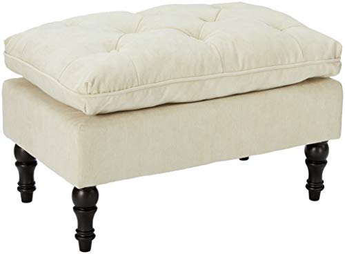 Christopher Knight Home Living Cordoba Tufted Fabric Ottoman Footstool, Cream