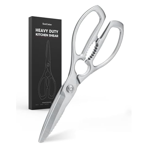 SimCoker Kitchen Shears for food, Kitchen Scissors All Purpose, Meat Cutting Scissors, Heavy Duty Kitchen Shears, Cooking Scissors, Poultry Shears, Food Scissors Dishwasher Safe Cover