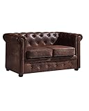 Sofá 2 plazas Chester Aosta, similpiel Vintage