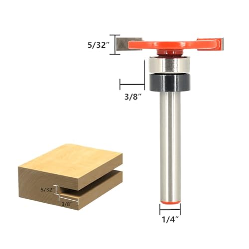 Akylin Router Bits 1/4 Inch Shank, Top Bearing Slot Cutter Router Bit, 1-1/4 Cut Dia, 5/32" Height, 3/8" Depth - Image 2