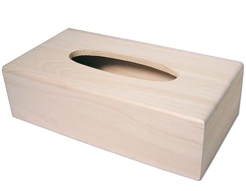 INNSPIRO Caja pañuelos madera de balsa con tapa 25x12x7cm.
