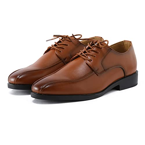 HINDOLA Men's Lace-up Dress Shoes Leather Formal Business Oxford Derby Shoes Retro Dress Shoes for Men3