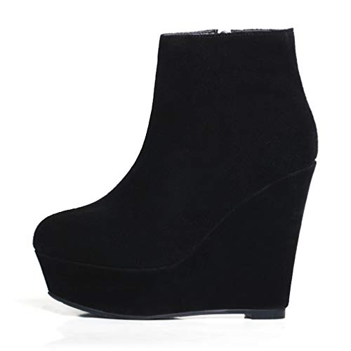 Mfairy Women's Wedge Heel Ankle Boots Platform Hidden Booties #TOP1