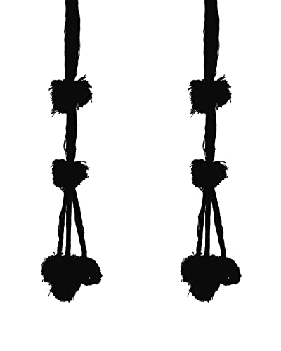 Image of Car Paranda for Najar Battu Paranda for Home Parandi for Truck Pom Pom Parandi Set of 2 Black