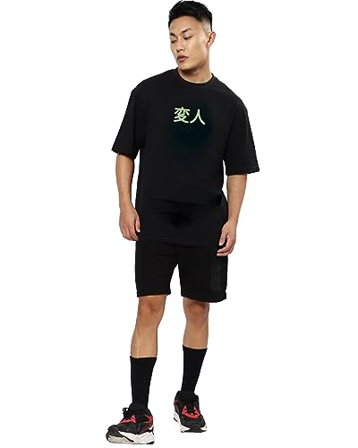 Image of fanideaz Mens Oversized Printed Half Sleeve Branded Cotton T-Shirt for Mens || Back Printed t Shirts for Men || Oversized t Shirts for Men