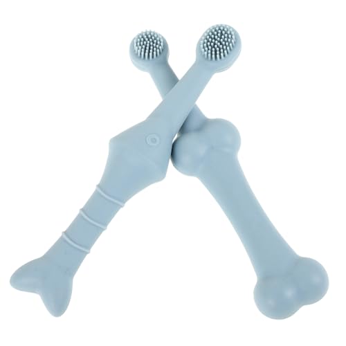 COLLBATH Dog Cat Toothbrush 2pcs Soft Silicone Pet Care Pet Oral Cleaning Tools