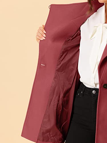 Image of Allegra K Women's Winter Elegant Stand Collar Overcoat Long Belted Pea Coat