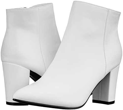 ILLUDE Women's Fashion Ankle Boots Comfortable Chunky Block Heel Pointed Toe Booties4