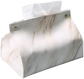 Tissue Box Holder PU Leather Square Tissue Box Cover Napkin Holder Foldable Case for Kitchen Accessories Desktop Storage Organizer Decorative Napkin Holder (Color : 2) (3) image 4