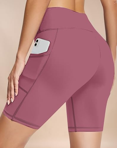 Image of High Waist Sports Activewear Shorts for Women and Girls Ideal for Gym and Yoga or Cycling with Side Pocket, Stretchable, Flexible, Slim Fit