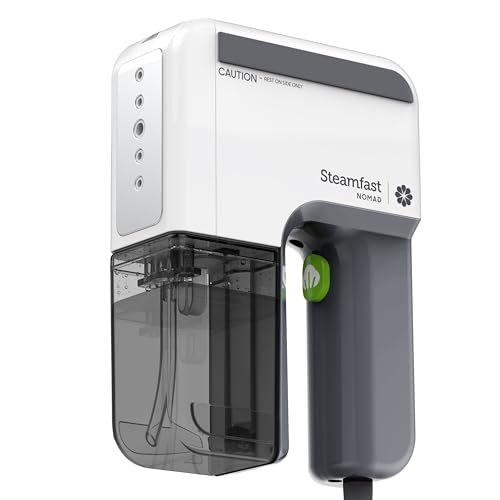 Steamfast NOMAD Portable Travel Steamer for Clothes - Handheld Garment Steamer with 30 Second Heat Up, 11 Minutes Steam Time, 7.5 ft Cord, 5 oz Tank, Chemical Free