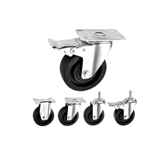 Roulette pivotante de four 220°C avec frein nylon M12 pour boulangerie