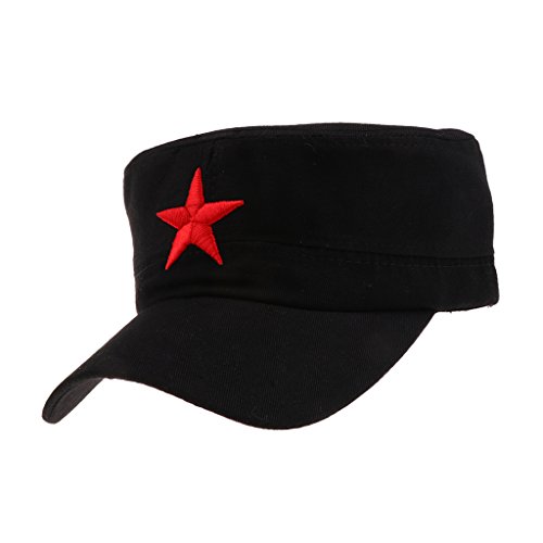 Suammiitstrieadea Chapeau étoile rouge en coton pour homme et femme - Casquette d'extérieur pour camping, randonnée, voyage - Noir, Noir , 8