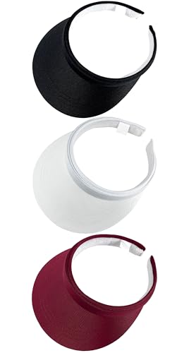 Image of 3 Pack Sports Sun Visor Hat Women Men Adjustable Clip On Visors Outdoor Golf Beach Cap