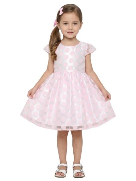 Image of Funshine Girls Spring Summer Casual Dress for Kids | Soft Breathable Comfortable Everyday Wear for Play School Outings Birthday Parties & Family Occasions | Stylish Lightweight Trendy Outfit