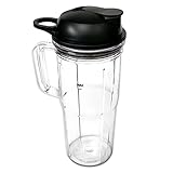 Veterger Replacement parts cup with To-Go Lid,Compatible with NutriBullet Blender Combo, NutriBullet Pro 1000 and NutriBullet Select 2.0 (24oz with handle)