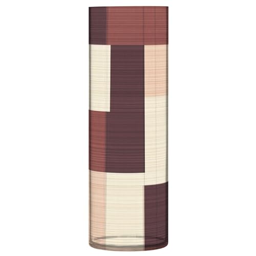 Jarrón cuadrado de plástico para granja, color borgoña, neutro, 11.8 pulgadas, decorativo, estético, decorativo, para huracán, para sala de estar, mesa de comedor