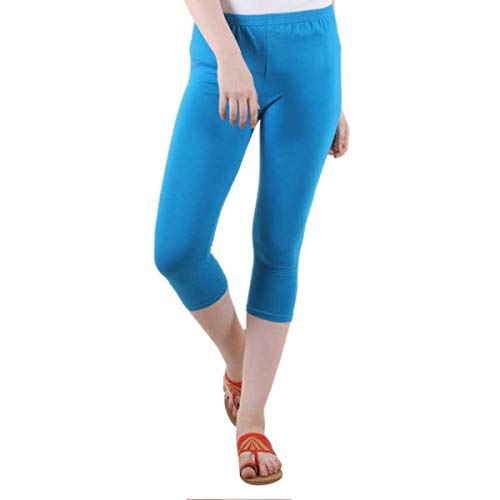 Image of PI World Women's Calf Length Cropped Leggings Cotton Lycra Fabric Slim Fit 3 /4th | Pants